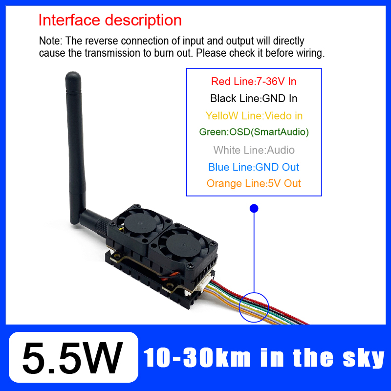 Long Range 5.8GHz 5.5W Video T - Fpv Drone Transmitter recension och pris